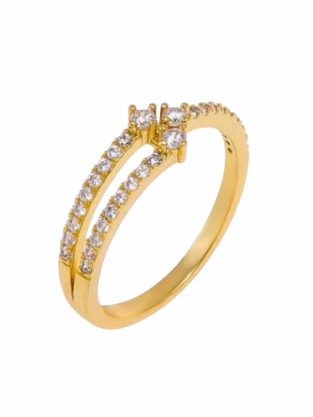 Adina Eden CZ Interlocking 3CZ Stackable Ring NWT